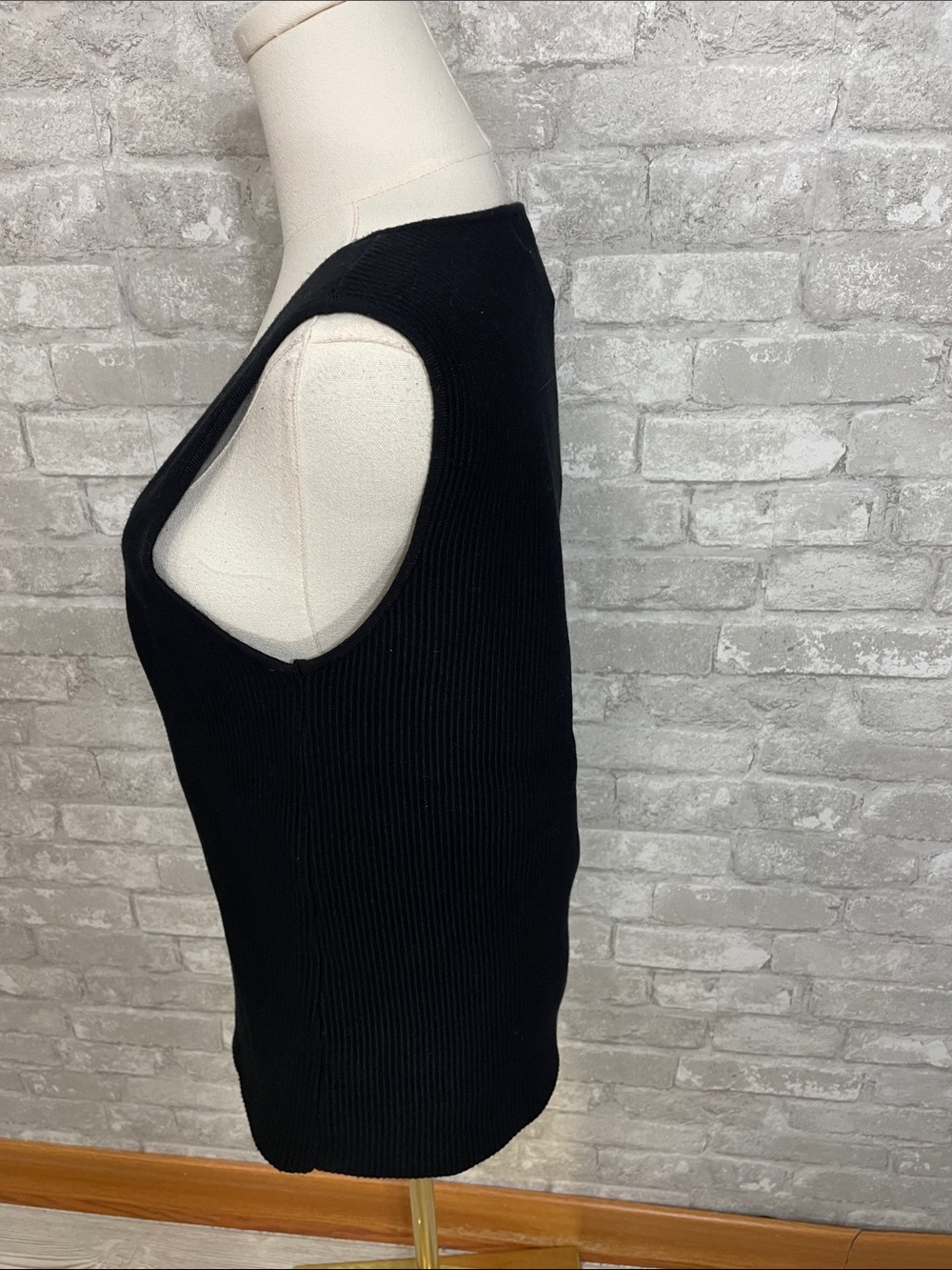 The Commons Black Ribbed Square-Neck Tank Top - Picture 2 of 6